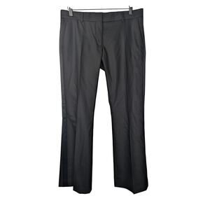 The Kooples Women's Black Satin Trim Mid-Rise Straight Leg Wool Pant